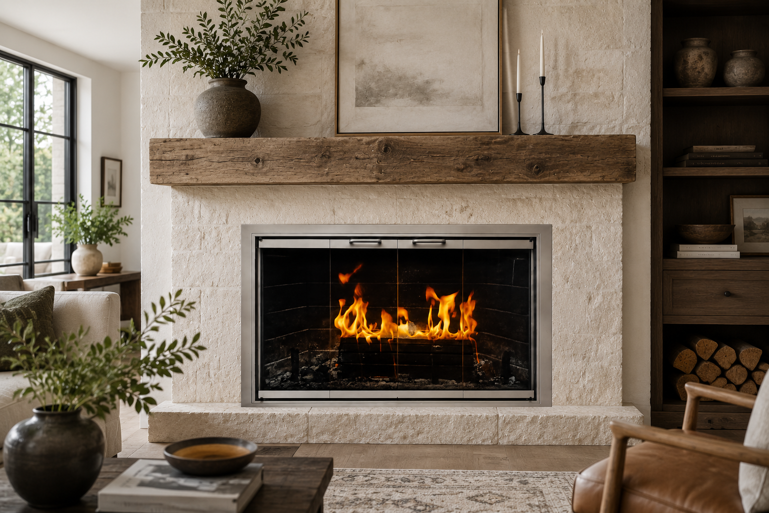 Z Laser glass fireplace door.