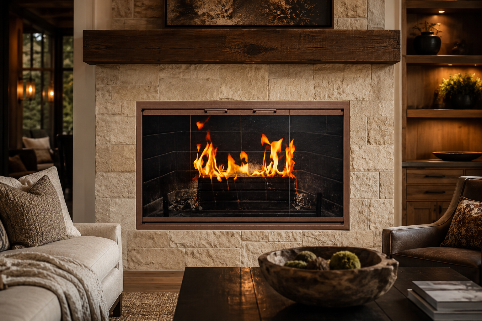 Z Door glass fireplace door