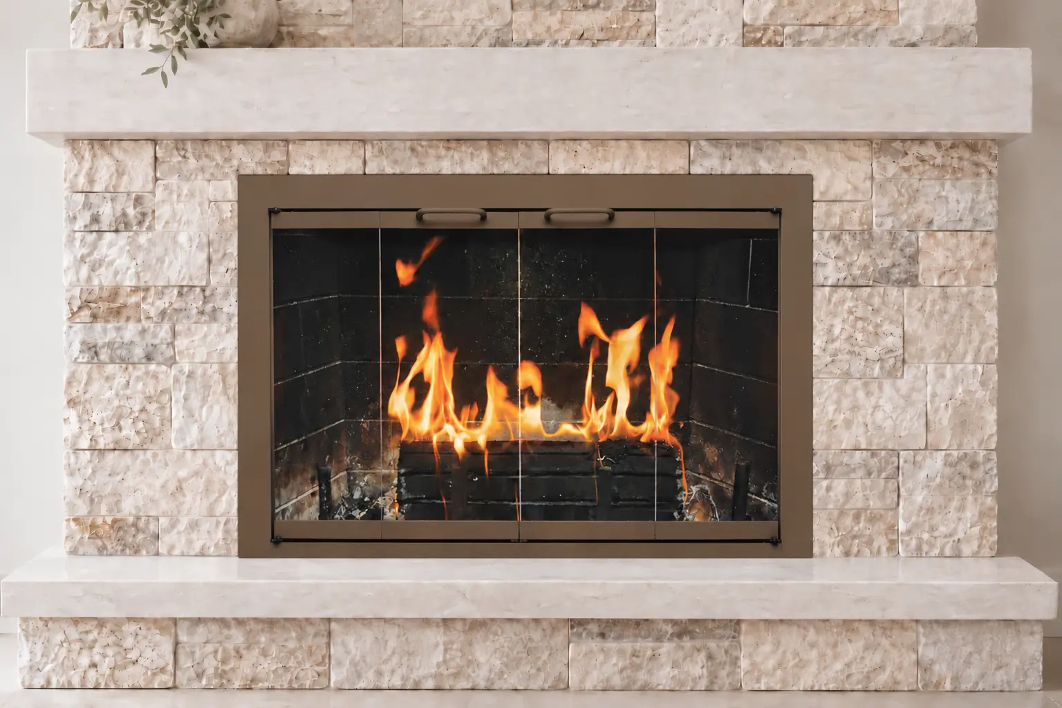 Reserve glass fireplace door