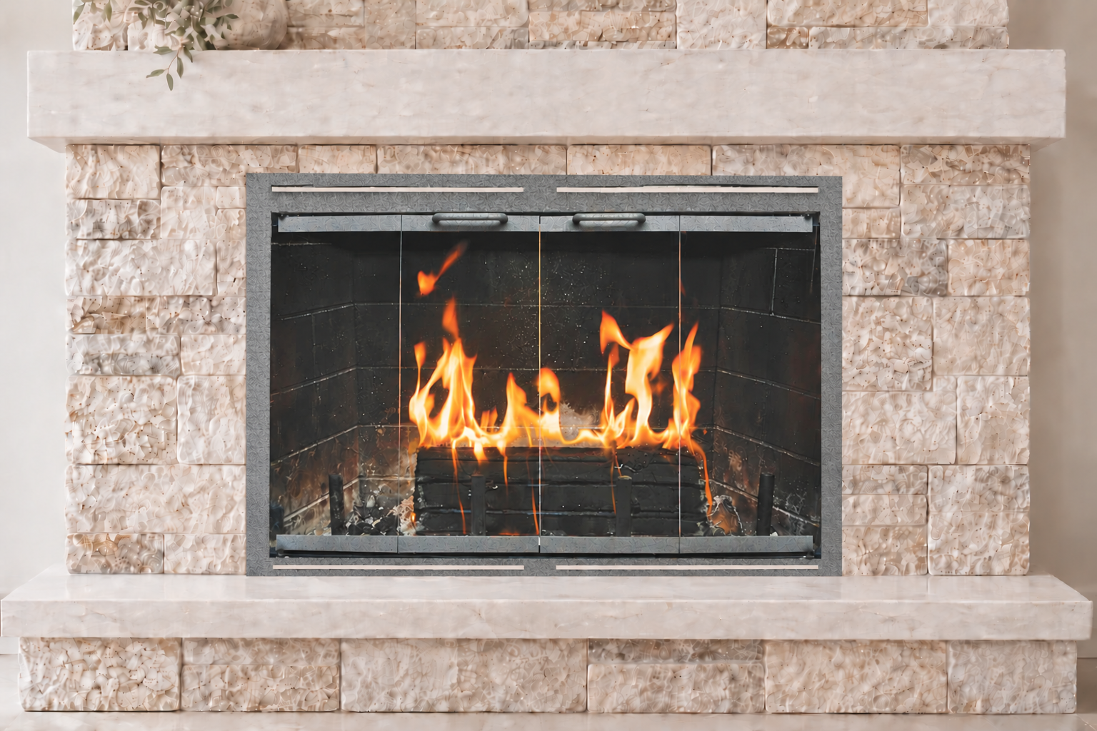 Z Heritage glass fireplace door