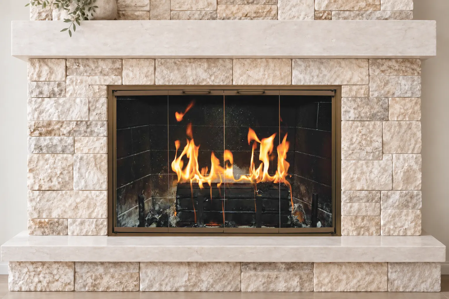Special Z glass fireplace door.